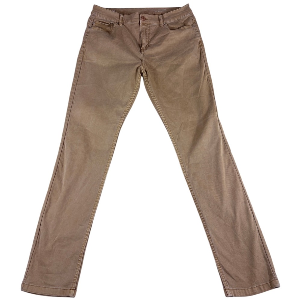 Mugsy Jeans Scouts Pants Mens 34x32.5 Beige Stretch Slim Fit Straight Leg Casual